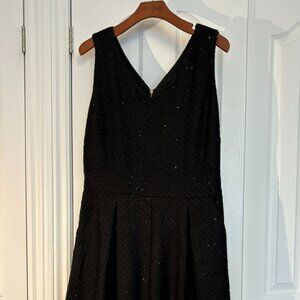 Yumi Black Textured Sequin Fit & Flare Dress